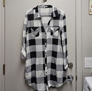 White Mark Shirt Dress